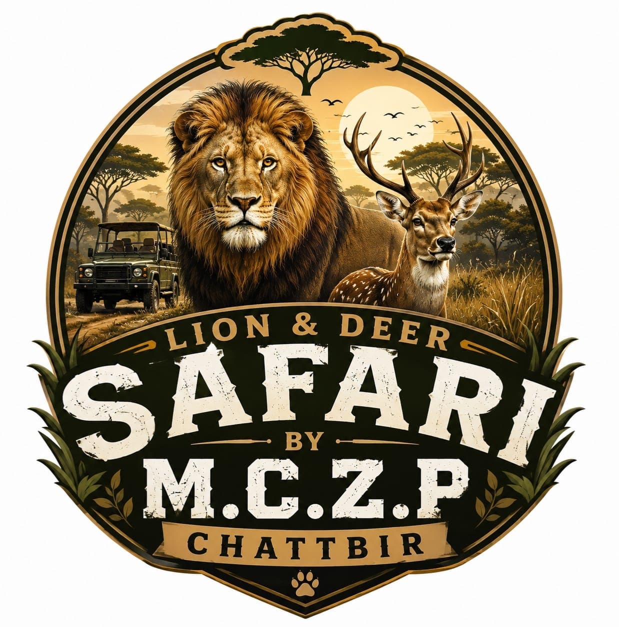 Lion & Deer Safari by M.C.Z.P Chhatbir crest